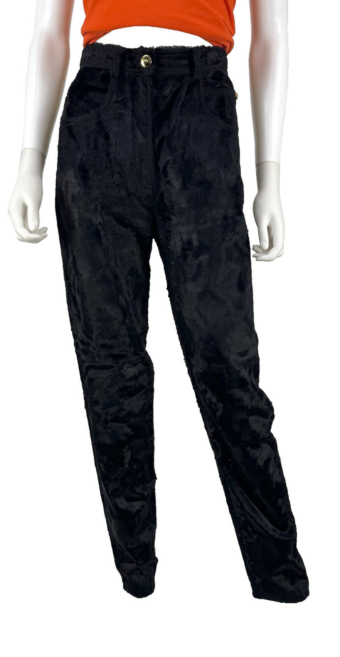 Gianfranco Ferre Black Faux Fur Pants 4 #236100G77B